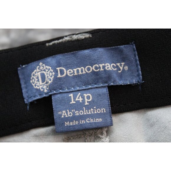 Democracy Ab Solution Bermuda Shorts 14 Petite Stretch Denim Slimming Gray - Picture 8 of 9